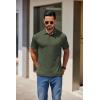imageCOOFANDY Mens Casual Polo Shirts Short Sleeve Classic Basic Tee Button Collar Shirt Summer Golf TShirtDark Green