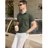 imageCOOFANDY Mens Casual Polo Shirts Short Sleeve Classic Basic Tee Button Collar Shirt Summer Golf TShirtDark Green