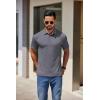 imageCOOFANDY Mens Casual Polo Shirts Short Sleeve Classic Basic Tee Button Collar Shirt Summer Golf TShirtDark Grey