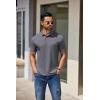imageCOOFANDY Mens Casual Polo Shirts Short Sleeve Classic Basic Tee Button Collar Shirt Summer Golf TShirtDark Grey