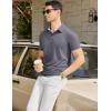 imageCOOFANDY Mens Casual Polo Shirts Short Sleeve Classic Basic Tee Button Collar Shirt Summer Golf TShirtDark Grey