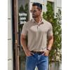 imageCOOFANDY Mens Casual Polo Shirts Short Sleeve Classic Basic Tee Button Collar Shirt Summer Golf TShirtKhaki