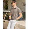 imageCOOFANDY Mens Casual Polo Shirts Short Sleeve Classic Basic Tee Button Collar Shirt Summer Golf TShirtKhaki