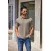 imageCOOFANDY Mens Casual Polo Shirts Short Sleeve Classic Basic Tee Button Collar Shirt Summer Golf TShirtKhaki