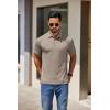 imageCOOFANDY Mens Casual Polo Shirts Short Sleeve Classic Basic Tee Button Collar Shirt Summer Golf TShirtKhaki