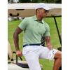 imageCOOFANDY Mens Casual Polo Shirts Short Sleeve Classic Basic Tee Button Collar Shirt Summer Golf TShirtLight Green