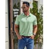 imageCOOFANDY Mens Casual Polo Shirts Short Sleeve Classic Basic Tee Button Collar Shirt Summer Golf TShirtLight Green