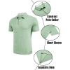 imageCOOFANDY Mens Casual Polo Shirts Short Sleeve Classic Basic Tee Button Collar Shirt Summer Golf TShirtLight Green