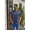 imageCOOFANDY Mens Casual Polo Shirts Short Sleeve Classic Basic Tee Button Collar Shirt Summer Golf TShirtNavy Blue