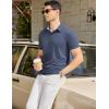 imageCOOFANDY Mens Casual Polo Shirts Short Sleeve Classic Basic Tee Button Collar Shirt Summer Golf TShirtNavy Blue