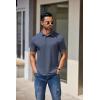 imageCOOFANDY Mens Casual Polo Shirts Short Sleeve Classic Basic Tee Button Collar Shirt Summer Golf TShirtNavy Blue