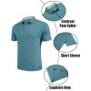 imageCOOFANDY Mens Casual Polo Shirts Short Sleeve Classic Basic Tee Button Collar Shirt Summer Golf TShirtPeacock Blue