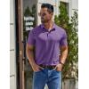 imageCOOFANDY Mens Casual Polo Shirts Short Sleeve Classic Basic Tee Button Collar Shirt Summer Golf TShirtPurple
