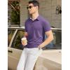 imageCOOFANDY Mens Casual Polo Shirts Short Sleeve Classic Basic Tee Button Collar Shirt Summer Golf TShirtPurple