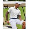 imageCOOFANDY Mens Casual Polo Shirts Short Sleeve Classic Basic Tee Button Collar Shirt Summer Golf TShirtWhite
