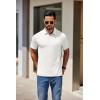 imageCOOFANDY Mens Casual Polo Shirts Short Sleeve Classic Basic Tee Button Collar Shirt Summer Golf TShirtWhite