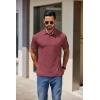 imageCOOFANDY Mens Casual Polo Shirts Short Sleeve Classic Basic Tee Button Collar Shirt Summer Golf TShirtWine Red