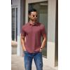 imageCOOFANDY Mens Casual Polo Shirts Short Sleeve Classic Basic Tee Button Collar Shirt Summer Golf TShirtWine Red