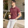 imageCOOFANDY Mens Casual Polo Shirts Short Sleeve Classic Basic Tee Button Collar Shirt Summer Golf TShirtWine Red