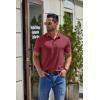 imageCOOFANDY Mens Casual Polo Shirts Short Sleeve Classic Basic Tee Button Collar Shirt Summer Golf TShirtWine Red