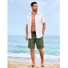 imageCOOFANDY Mens Casual Shorts Elastic Waist Drawstring Shorts Lightweight Summer Beach ShortsArmy Green