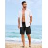 imageCOOFANDY Mens Casual Shorts Elastic Waist Drawstring Shorts Lightweight Summer Beach ShortsBlack