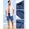 imageCOOFANDY Mens Casual Shorts Elastic Waist Drawstring Shorts Lightweight Summer Beach ShortsDenim Blue