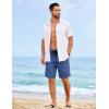 imageCOOFANDY Mens Casual Shorts Elastic Waist Drawstring Shorts Lightweight Summer Beach ShortsDenim Blue