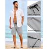 imageCOOFANDY Mens Casual Shorts Elastic Waist Drawstring Shorts Lightweight Summer Beach ShortsLight Grey