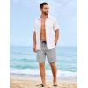 imageCOOFANDY Mens Casual Shorts Elastic Waist Drawstring Shorts Lightweight Summer Beach ShortsLight Grey