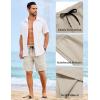imageCOOFANDY Mens Casual Shorts Elastic Waist Drawstring Shorts Lightweight Summer Beach ShortsLight Khaki