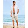 imageCOOFANDY Mens Casual Shorts Elastic Waist Drawstring Shorts Lightweight Summer Beach ShortsLight Khaki