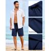 imageCOOFANDY Mens Casual Shorts Elastic Waist Drawstring Shorts Lightweight Summer Beach ShortsNavy Blue