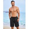 imageCOOFANDY Mens Casual Shorts Summer Beach Elastic Waist Drawstring Shorts Lightweight Quicky Dry Vacation ShortsBlackDark Grey