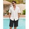 imageCOOFANDY Mens Casual Shorts Summer Beach Elastic Waist Drawstring Shorts Lightweight Quicky Dry Vacation ShortsBlackDark Grey