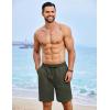imageCOOFANDY Mens Casual Shorts Summer Beach Elastic Waist Drawstring Shorts Lightweight Quicky Dry Vacation ShortsDark Green