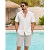 imageCOOFANDY Mens Casual Shorts Summer Beach Elastic Waist Drawstring Shorts Lightweight Quicky Dry Vacation ShortsGrey