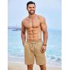 imageCOOFANDY Mens Casual Shorts Summer Beach Elastic Waist Drawstring Shorts Lightweight Quicky Dry Vacation ShortsKhaki