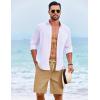 imageCOOFANDY Mens Casual Shorts Summer Beach Elastic Waist Drawstring Shorts Lightweight Quicky Dry Vacation ShortsKhaki