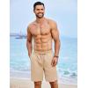 imageCOOFANDY Mens Casual Shorts Summer Beach Elastic Waist Drawstring Shorts Lightweight Quicky Dry Vacation ShortsLight Khaki