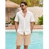imageCOOFANDY Mens Casual Shorts Summer Beach Elastic Waist Drawstring Shorts Lightweight Quicky Dry Vacation ShortsLight Khaki