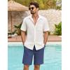 imageCOOFANDY Mens Casual Shorts Summer Beach Elastic Waist Drawstring Shorts Lightweight Quicky Dry Vacation ShortsNavy