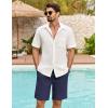 imageCOOFANDY Mens Casual Shorts Summer Beach Elastic Waist Drawstring Shorts Lightweight Quicky Dry Vacation ShortsNavy Blue
