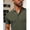 imageCOOFANDY Mens Knit Polo Shirts Short Sleeve Textured Golf Shirt Fashion Casual Collared Pullover TShirtsArmy Green