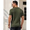 imageCOOFANDY Mens Knit Polo Shirts Short Sleeve Textured Golf Shirt Fashion Casual Collared Pullover TShirtsArmy Green
