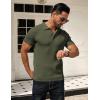 imageCOOFANDY Mens Knit Polo Shirts Short Sleeve Textured Golf Shirt Fashion Casual Collared Pullover TShirtsArmy Green