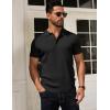 imageCOOFANDY Mens Knit Polo Shirts Short Sleeve Textured Golf Shirt Fashion Casual Collared Pullover TShirtsBlack