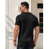 imageCOOFANDY Mens Knit Polo Shirts Short Sleeve Textured Golf Shirt Fashion Casual Collared Pullover TShirtsBlack