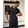 imageCOOFANDY Mens Knit Polo Shirts Short Sleeve Textured Golf Shirt Fashion Casual Collared Pullover TShirtsBlack