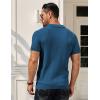 imageCOOFANDY Mens Knit Polo Shirts Short Sleeve Textured Golf Shirt Fashion Casual Collared Pullover TShirtsDark Blue